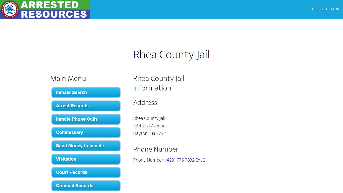 Rhea County Jail - Inmate Search - Dayton, TN - Arrested Resources